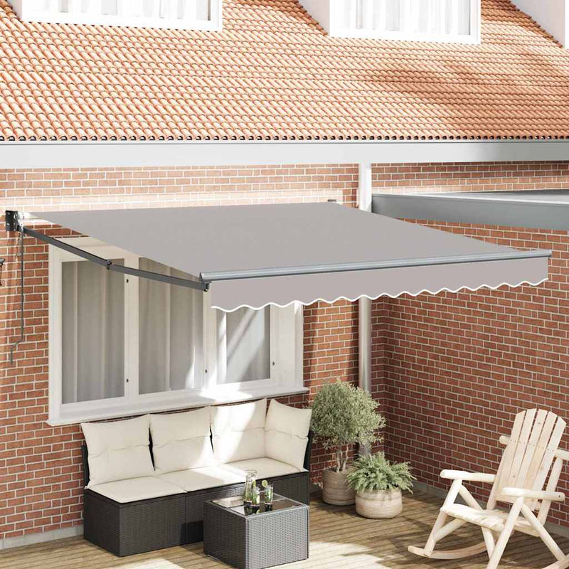 vidaXL Behúzható napellenző Világosszürke 350 x 250 cm szövet
