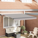 vidaXL Behúzható napellenző Világosszürke 350 x 250 cm