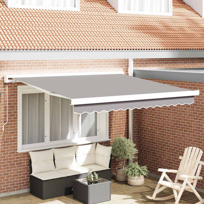 vidaXL Behúzható napellenző Világosszürke 350 x 250 cm Szövet és Fém
