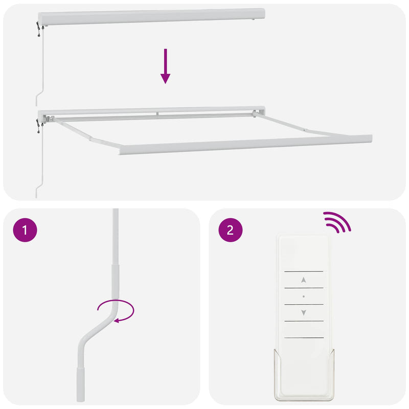 vidaXL Behúzható napellenző Világosszürke 350 x 250 cm Szövet, Fém