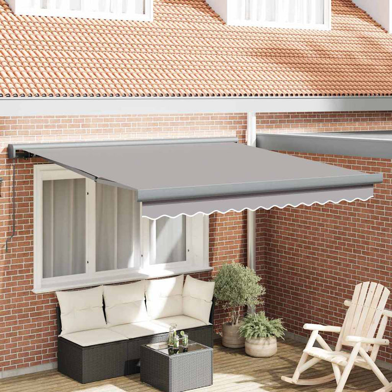 vidaXL Behúzható napellenző Világosszürke 350 x 250 cm Szövet és Fém