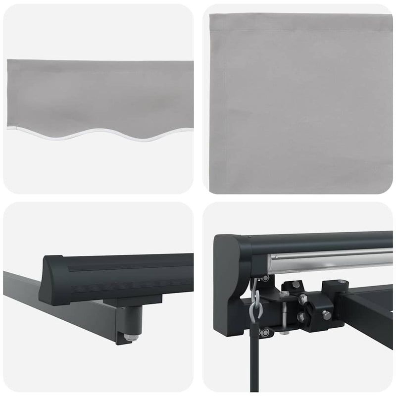 vidaXL Behúzható napellenző Világosszürke 350x250 cm szövet