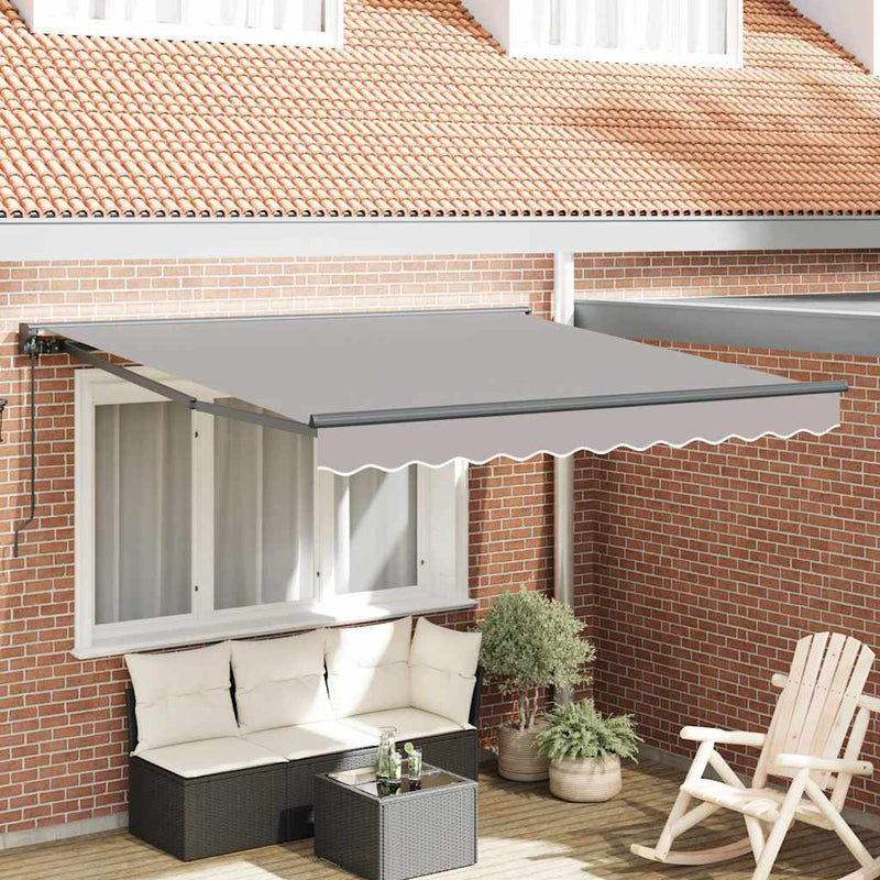 vidaXL Behúzható napellenző Világosszürke 350x250 cm szövet