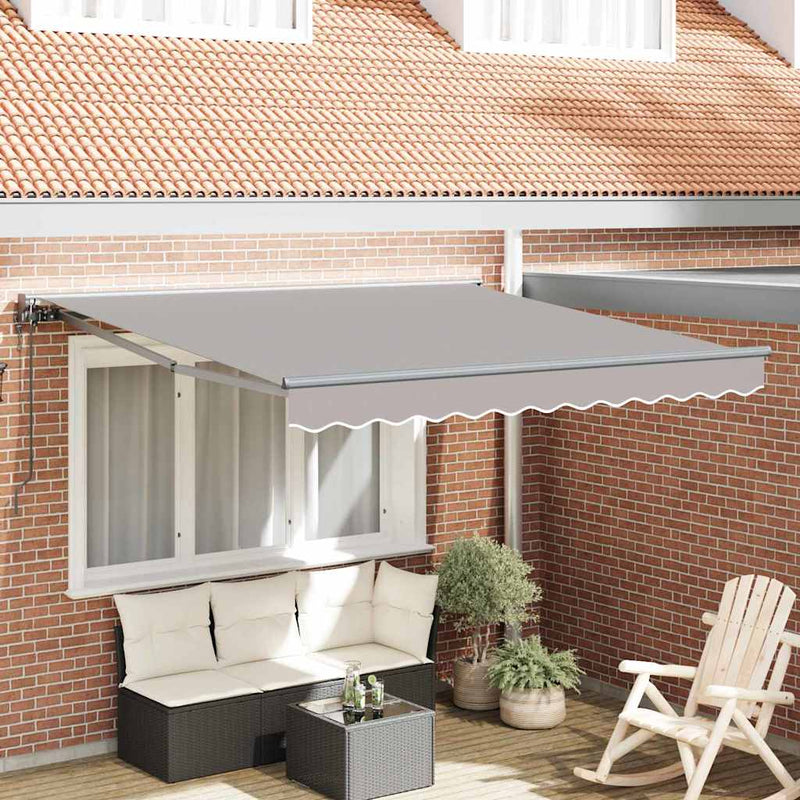 vidaXL Behúzható napellenző Világosszürke 350x250 cm szövet