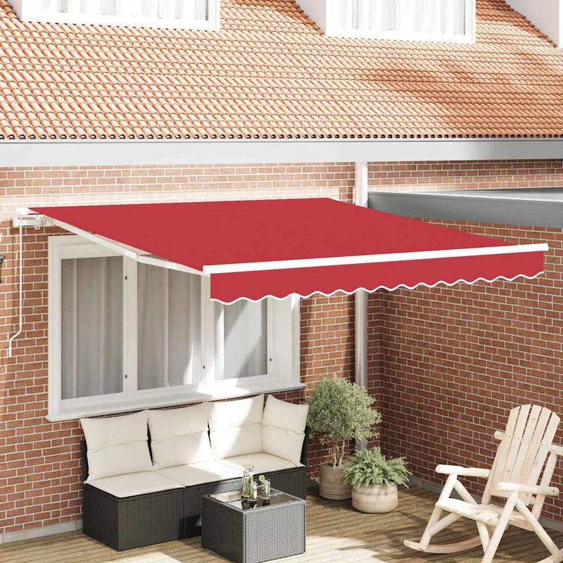 vidaXL Behúzható napellenző Piros 350 x 250 cm szövet