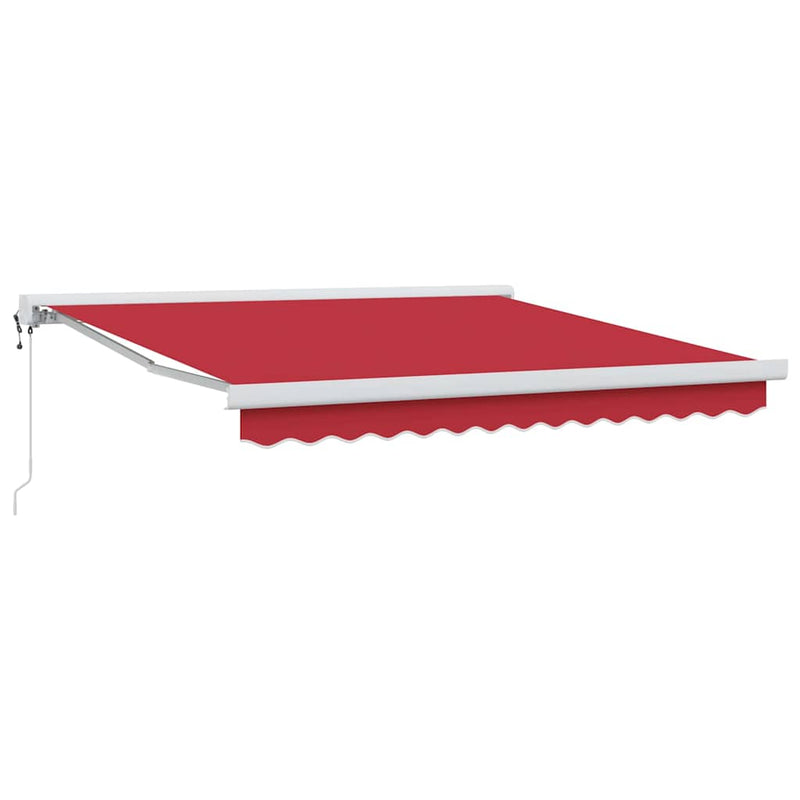 vidaXL Behúzható napellenző Piros 350 x 250 cm Szövet, Fém