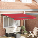 vidaXL Napernyő keret Piros 350 x 250 cm Poliészter PU bevonattal