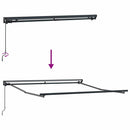 vidaXL Napernyő keret Piros 350 x 250 cm Poliészter PU bevonattal