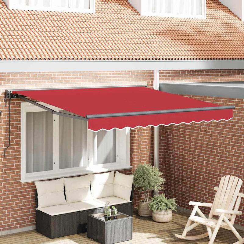 vidaXL Behúzható napellenző Piros 350x250 cm szövet