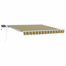 vidaXL Behúzható napellenző Zöld és sárga 350 x 250 cm