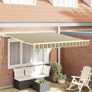 vidaXL Behúzható napellenző Zöld és sárga 350 x 250 cm