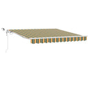 vidaXL Behúzható napellenző Zöld és Sárga 350 x 250 cm Poliészter