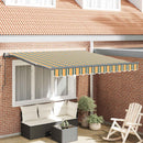 vidaXL Behúzható napellenző Zöld és sárga 350 x 250 cm