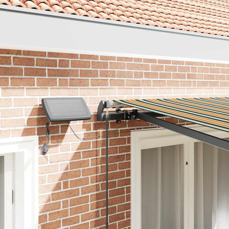 vidaXL Behúzható napellenző Zöld és sárga 350 x 250 cm szövet