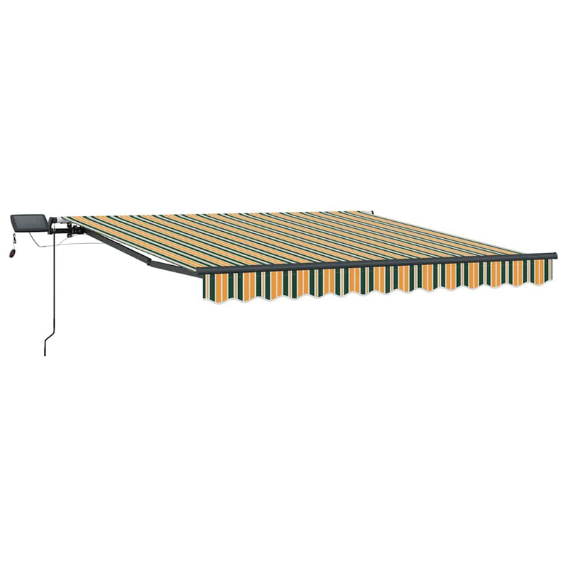 vidaXL Behúzható napellenző Zöld és sárga 350 x 250 cm szövet