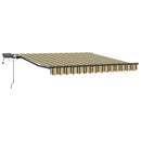 vidaXL Behúzható napellenző Zöld és sárga 350 x 250 cm