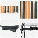 vidaXL Behúzható napellenző Zöld és sárga 350 x 250 cm szövet