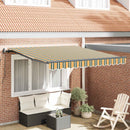 vidaXL Behúzható napellenző Zöld és sárga 350 x 250 cm