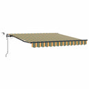 vidaXL Behúzható napellenző Zöld és sárga 350 x 250 cm Poliészter
