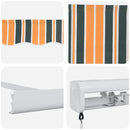 vidaXL Behúzható napellenző Zöld és Sárga 350 x 250 cm Szövet és Fém