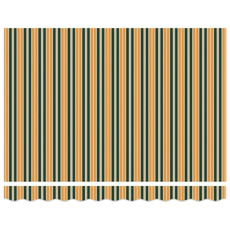 vidaXL Behúzható napellenző Zöld és sárga 350 x 250 cm Szövet, Fém
