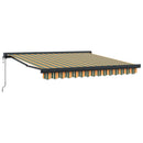 vidaXL Behúzható napellenző Zöld és Sárga 350 x 250 x 165 cm