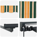 vidaXL Behúzható napellenző Zöld és Sárga 350x250 cm szövet