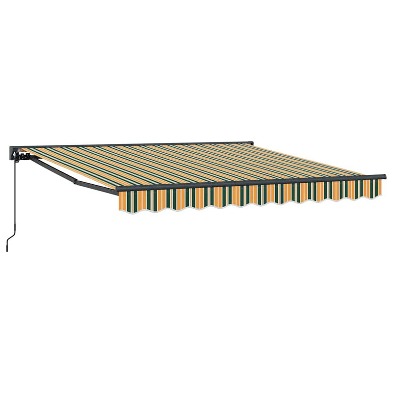 vidaXL Behúzható napellenző Zöld és Sárga 350x250 cm szövet