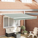 vidaXL Behúzható napellenző Zöld és Fehér 350 x 250 cm