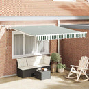 vidaXL Behúzható napellenző Zöld és Fehér 350 x 250 cm