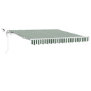 vidaXL Behúzható napellenző Zöld és Fehér 350 x 250 cm