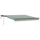 vidaXL Behúzható napellenző Zöld és Fehér 350 x 250 cm