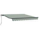 vidaXL Behúzható napellenző Zöld és Fehér 350 x 250 cm