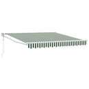 vidaXL Napernyő Zöld és Fehér 350 x 250 cm Poliészter és fém