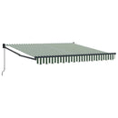 vidaXL Behúzható napellenző Zöld és Fehér 350 x 250 cm