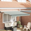 vidaXL Behúzható napellenző Zöld és Fehér 350 x 250 cm