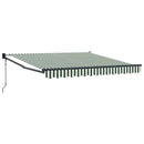 vidaXL Behúzható napellenző Zöld és Fehér 350 x 250 cm