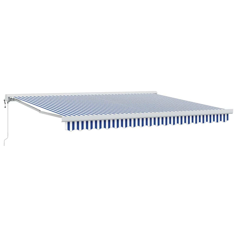 vidaXL Behúzható napellenző Kék és Fehér 400 × 300 cm Szövet és Fém