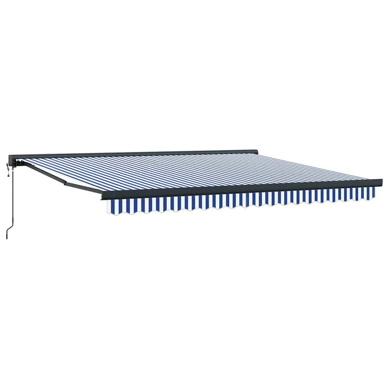 vidaXL Behúzható napellenző Kék és fehér 400 × 300 cm Szövet, Fém