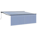 vidaXL Behúzható napellenző Kék és Fehér 400 × 300 cm