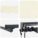 vidaXL Behúzható napellenző Krém 400 × 300 cm szövet