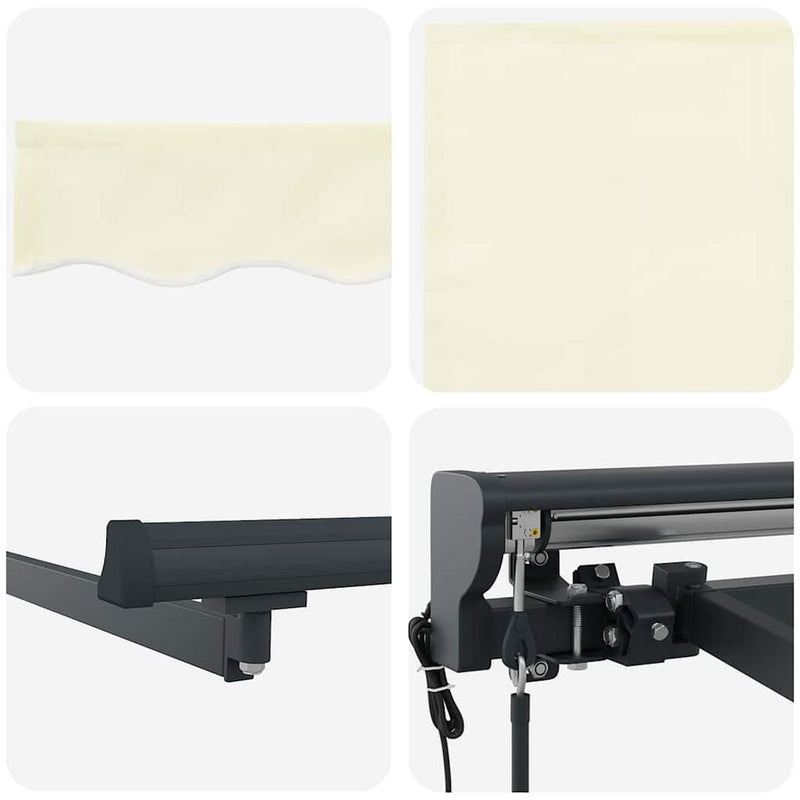 vidaXL Behúzható napellenző Krém 400 × 300 cm szövet