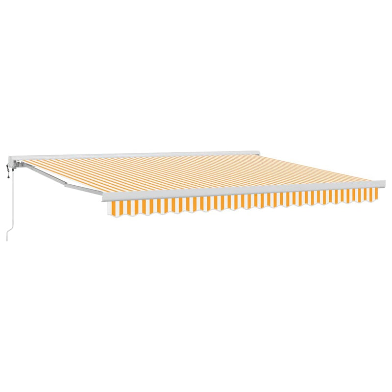 vidaXL Behúzható napellenző Sárga és Fehér 400 × 300 cm Szövet és Fém