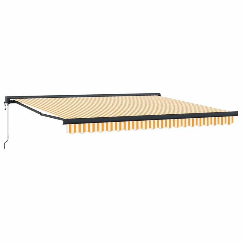 vidaXL Behúzható napellenző Sárga és fehér 400 × 300 cm Szövet, Fém