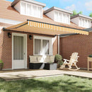 vidaXL Behúzható napellenző Sárga és fehér 400x300 cm szövet