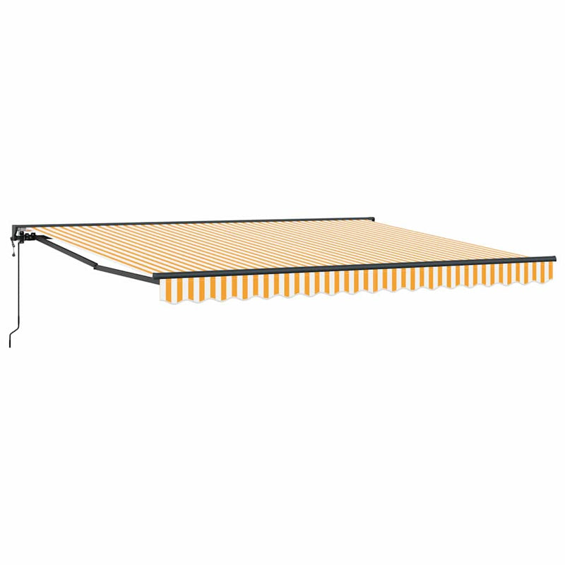 vidaXL Behúzható napellenző Sárga és fehér 400x300 cm szövet
