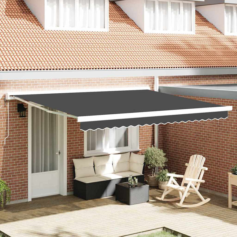 vidaXL Behúzható napellenző Antracit 400 × 300 cm Szövet, Fém