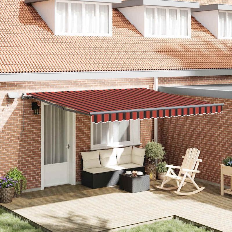 vidaXL Behúzható napellenző narancssárga és barna 400 × 300 cm szövet
