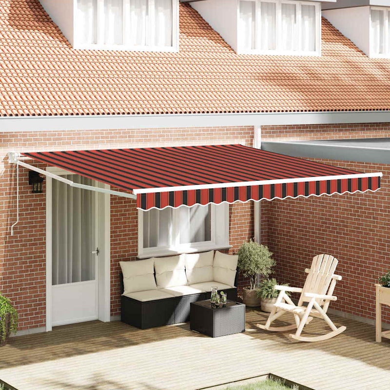 vidaXL Behúzható napellenző narancssárga és barna 400 × 300 cm