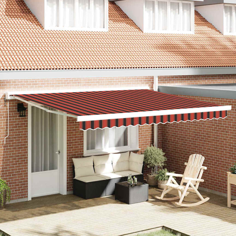 vidaXL Behúzható napellenző Narancs és Barna 400 ×300 cm Szövet és Fém